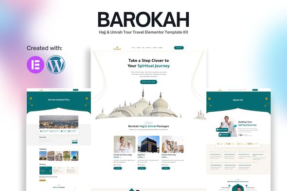 Barokah - Hajj & Umrah Tour Travel Elementor Template Kit