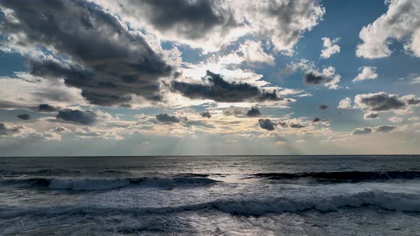 Cloudy Blue Sunset at Sea Turkey Alanya 4 K