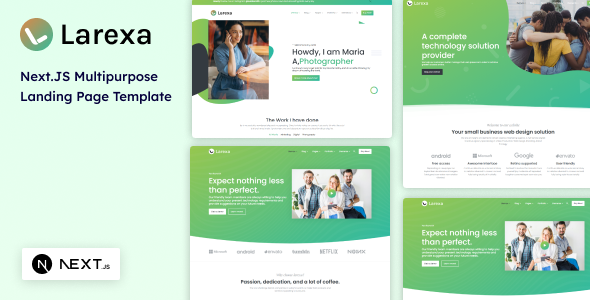 Larexa - Next.js Multipurpose Corporate Landing Page Template