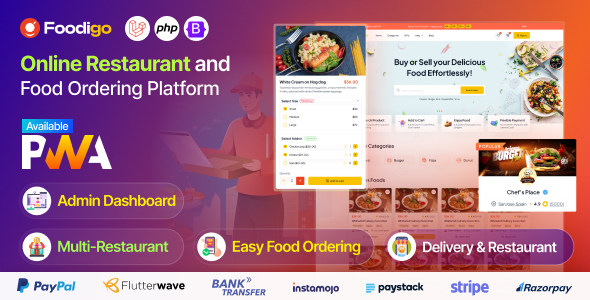 Foodigo - Multi Restaurant and Online Food Ordering System Marketplace