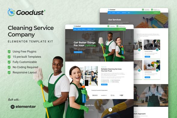 Goodust - Cleaning Service Company Elementor Template Kit