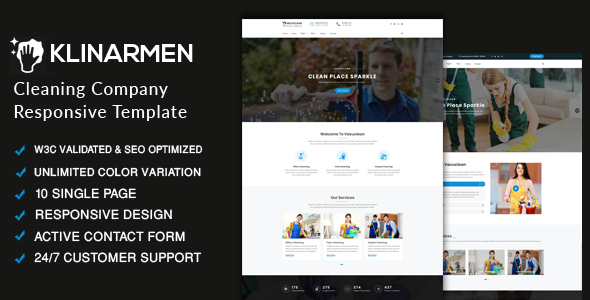 Klinarmen - Cleaning Company Responsive Website