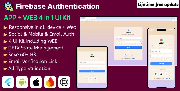 Flutter Firebase 4-in-1 UI Kit Authentication Social Login for Any App & Flutter Web Support (2025)