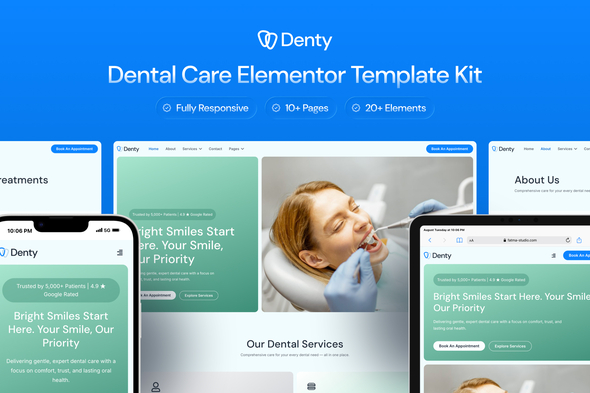 Denty - Dental Care Elementor Template Kit