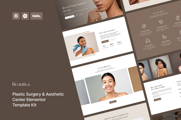 Beautiva - Plastic Surgery Aesthetic Professionals Elementor Template Kit