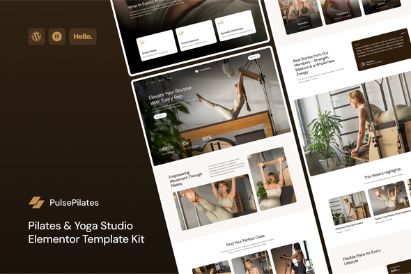 PulsePilates – Pilates & Yoga Studio Professional Business Elementor Template Kit