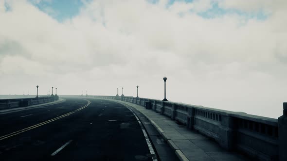 Long Bridge in Misty Fog