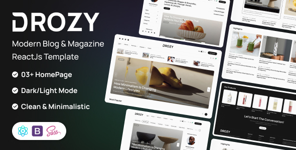 Drozy – Blog & Magazine React Template
