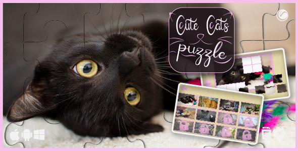 Cute Cats Puzzle - HTML5 Game Template