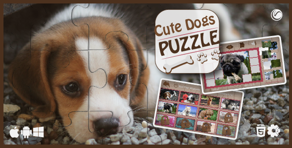 Cute Dogs Puzzle - HTML5 Game Template