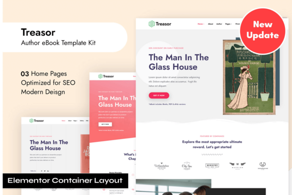 Treasor - Author eBook Elementor Template Kit