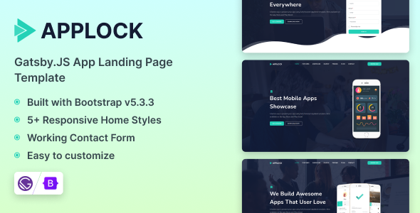 Applock - Gatsby.JS App Landing Page Template