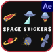 Cartoon Space Stickers for After Effects - VideoHive Item for Sale