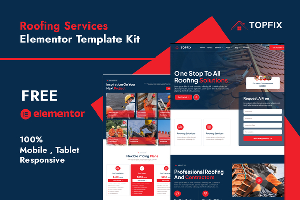 Topfix - Roofing Services Elementor Template Kit