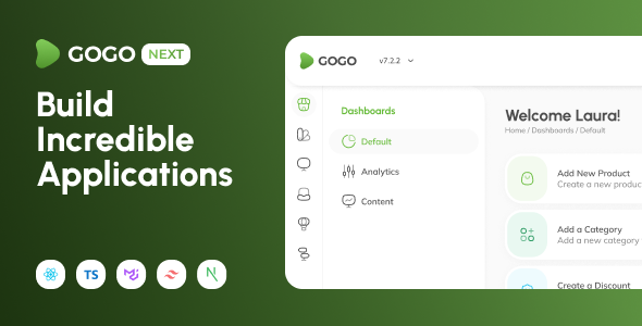Gogo - Next React Typescript MUI Tailwind Admin Template