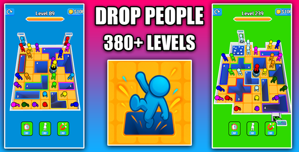 Drop People 3D Hole Puzzle Game Unity Source Code