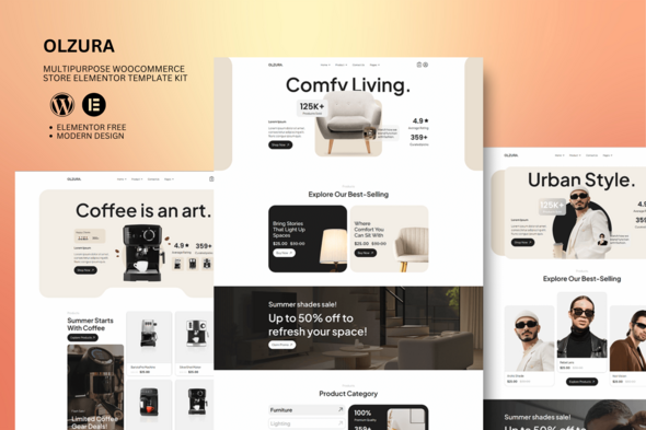 Olzura - Multipurpose Woocommerce Store Elementor Template Kit