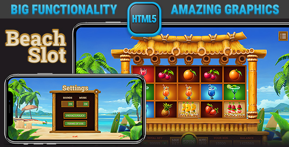 HTML Responsive Casino Game • Tropical Beach Slot