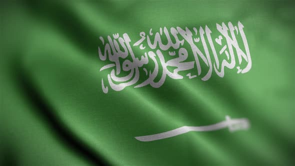 Saudi Arabia Flag Textured Waving Close Up Background HD