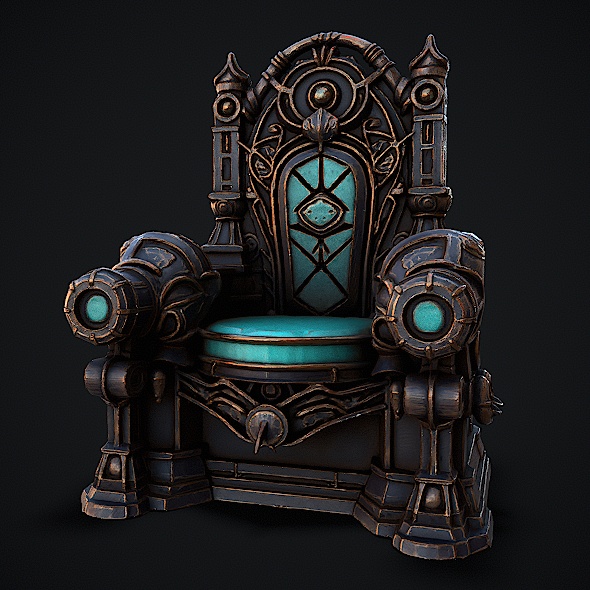 Fantasy Throne 3 Game Ready 3d Model