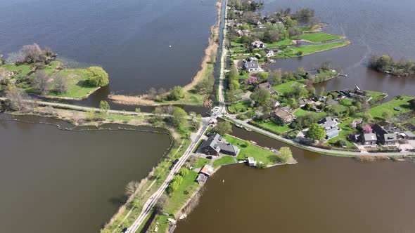 Typical Dutch Nature Lake Scenery at a Sunny Day