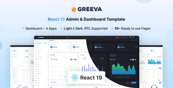 Greeva - React Admin & Dashboard Template (React 19)
