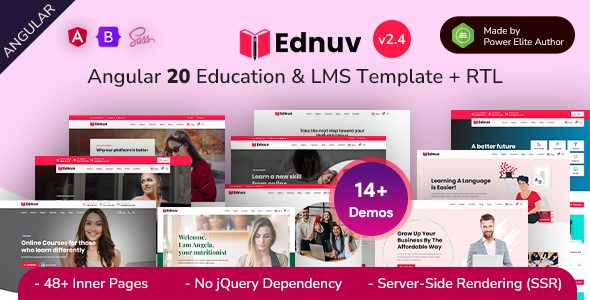 Ednuv - Angular 20 Education LMS & Online Courses Template