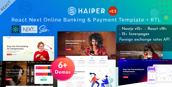 Haiper - React Next.js 15 Banking Finance & Payment Solutions Template