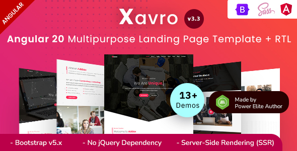 Xavro - Angular 20+ Multipurpose Landing Page Template