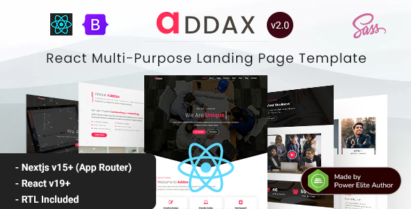 Addax - React Next.js 15+ Landing Page Template