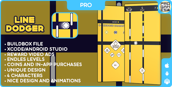 Line Dodger (PRO) - HYPERCASUAL BUILDBOX CLASSIC GAME - IOS - Android - Reward video