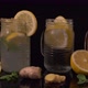 Lemonade In Jar Panning With Ginger And Lemon Slices - VideoHive Item for Sale