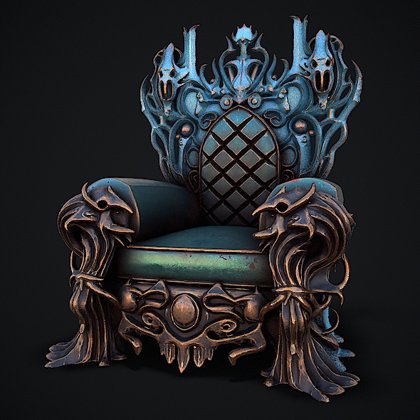 Fantasy Throne 4 game ready 3d model