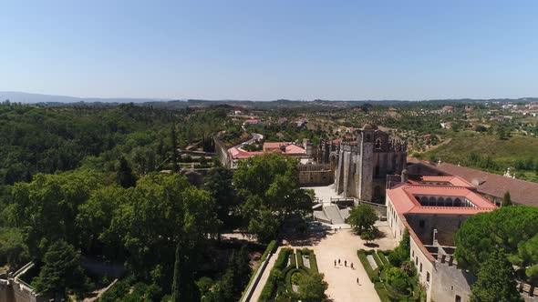 Castle and Monastery of Tomar, Portugal Aerial View