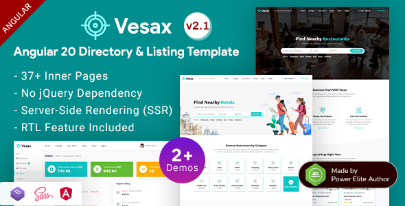 Vesax - Angular 20+ Directory Listing Template with SSR