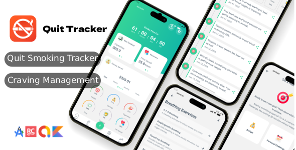 QuitTracker - Complete Quit Smoking Tracker App with AdMob, IAP, Authentication