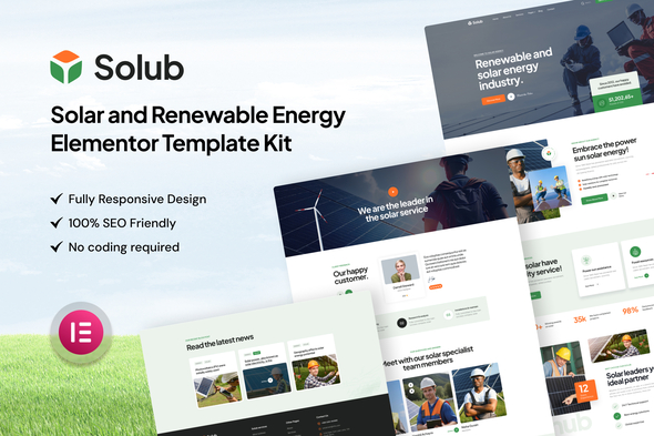 Solub - Solar and Renewable Energy Elementor Template Kit