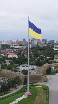 Vertical Video National Flag of Ukraine By Day