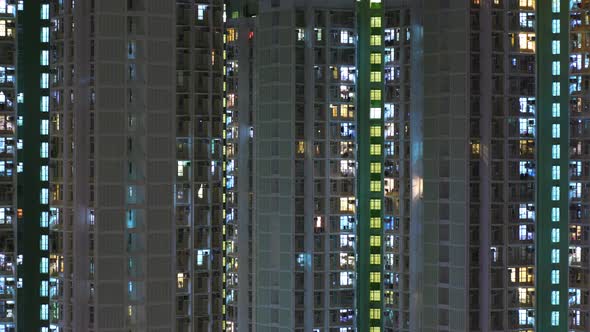 Time lapse of hong kong residential building at night 