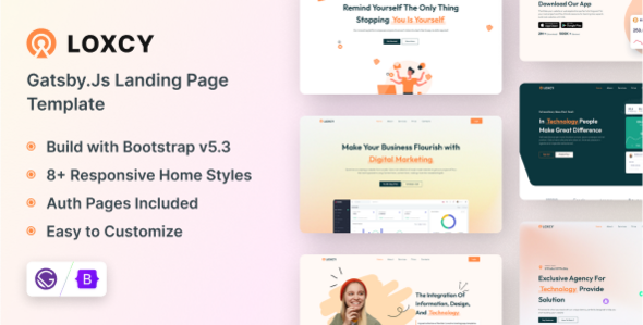 Loxcy - Gatsby.Js Landing Page Template