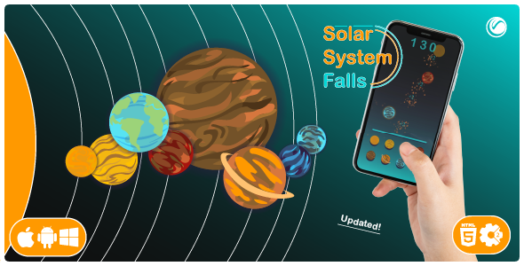 Solar System Falls - HTML5 Game Template