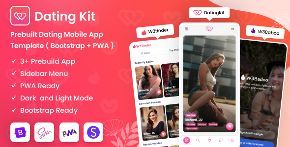 DatingKit - Dating Mobile App Template ( Bootstrap + PWA )
