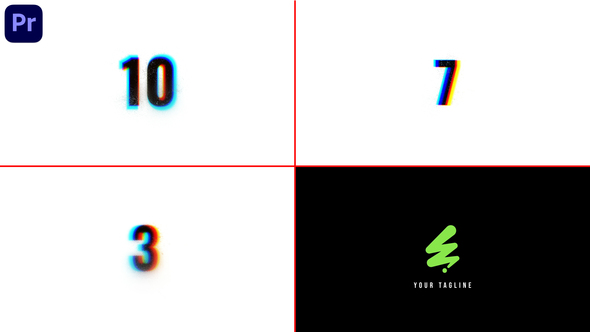 Countdown Glitch Logo Reveal - Premiere Pro