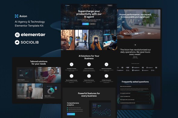 Axion - AI Agency & Technology Elementor Template Kit
