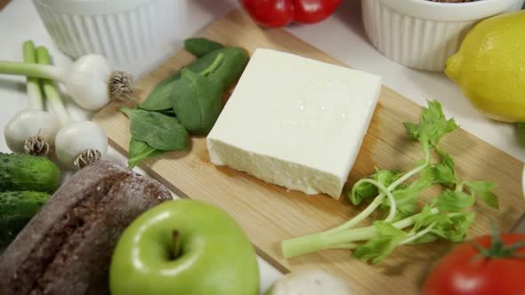 Lots of Ingredients for Making a Vegetarian Breakfast on the Table