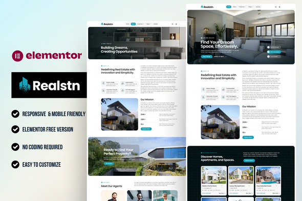 Realstn – Real Estate & Property Elementor Template Kit