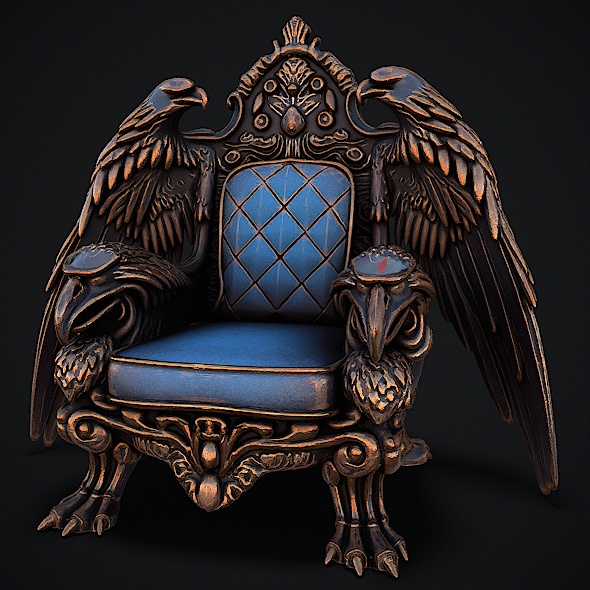 Fantasy Throne 5 Game Ready 3d Model