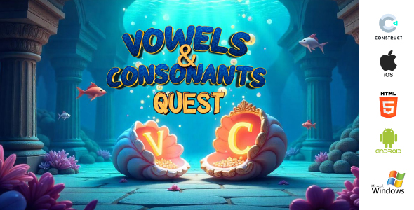 Vowels & Consonants Quest – Educational Game (HTML5, Android, iOS, Windows) | Construct 3
