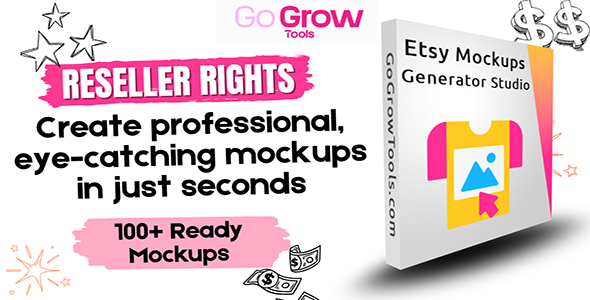 Etsy Mockups Studio Generator - Create T-shirts, Wall Arts mockups in seconds - Reseller Rights
