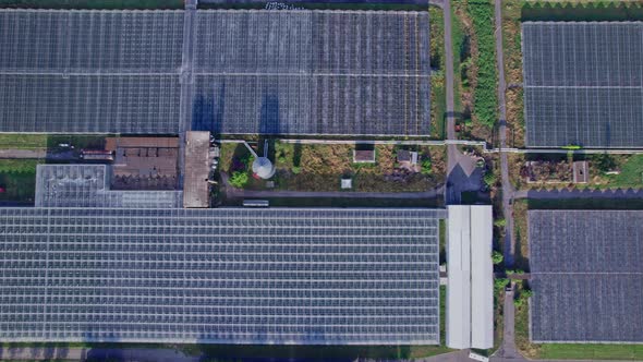 Aerial Top View of Greenhouse